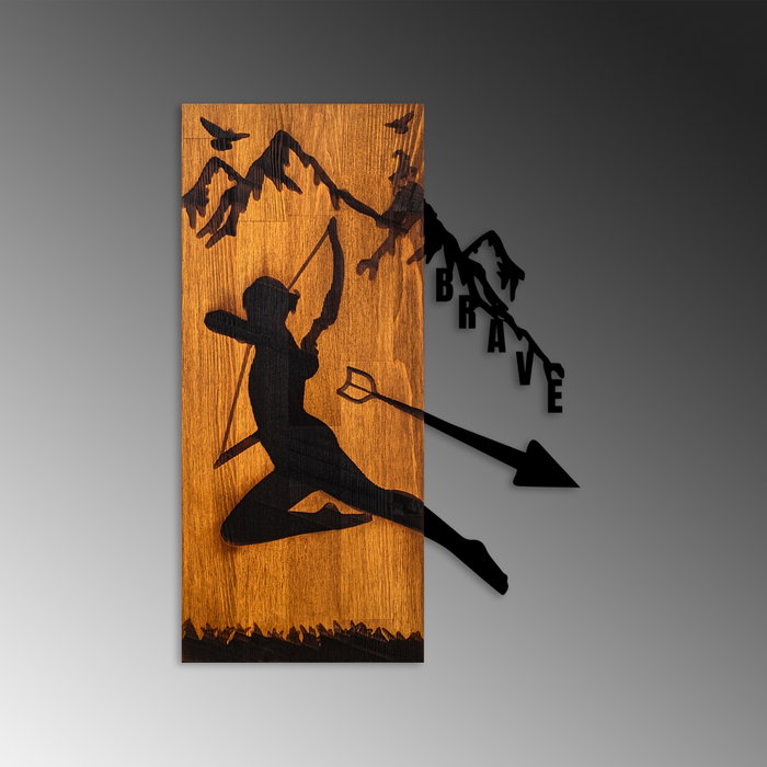 Wallity Brave Accesorio Decorativo de Pared de Madera y Metal Nogal y Negro Wallity Brave Accesorio Decorativo de Pared de Madera y Metal Nogal y Negro